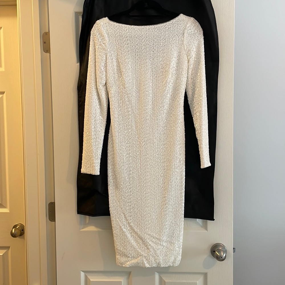 Ralph Lauren White Sequined Evening dress